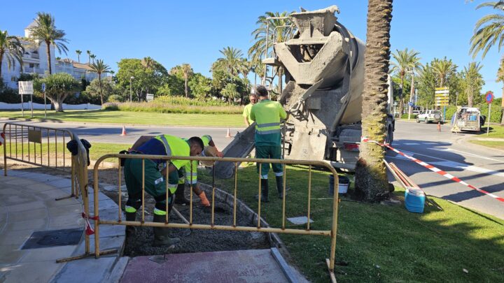 Reparación de hundimiento en el acerado y actuación en un tramo del carril bici