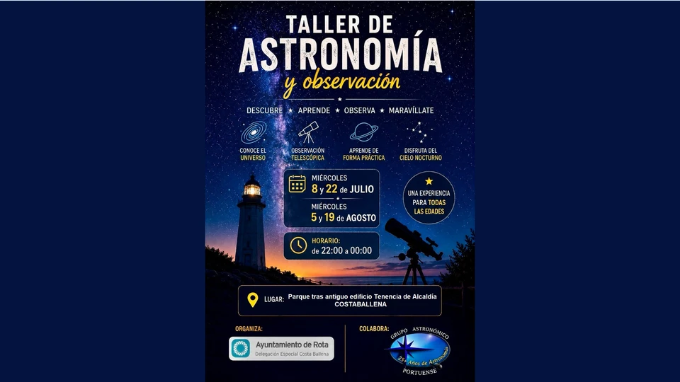 Talleres municipales de astronomía para descubrir el cielo nocturno en Costa Ballena