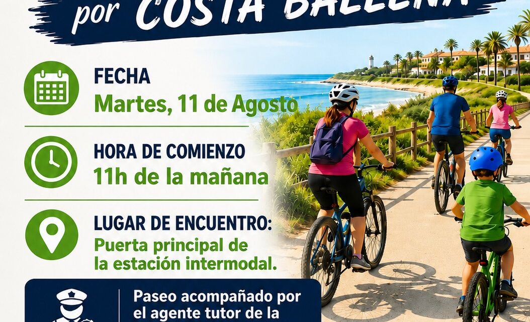 Paseo en bici por Costa Ballena el 11 de agosto como actividad de ocio saludable
