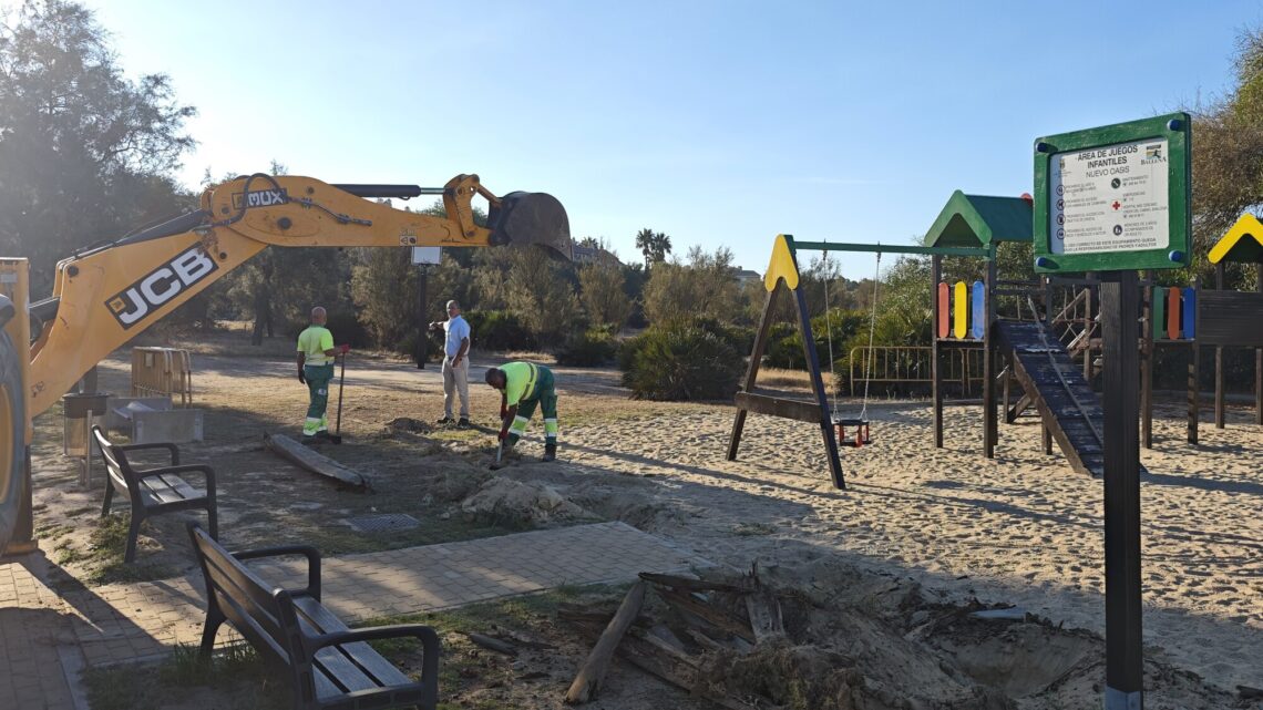 Reparación y puesta a punto de los juegos infantiles Nuevo Oasis